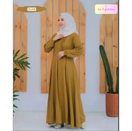 Gamis wanita crinkle airflow terbaru viral tiktok lebaran baju cewek mewah S-XXL gamis korea style r