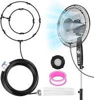 Fan Misting Kit, Outdoor Misting Fan for Patio Mist Spray with 26.5 FT Mist Line/ 8 Brass Mist Nozzl