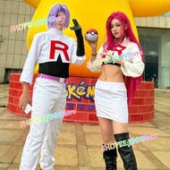 -JINN-Anime POKEMON Team Rocket Cosplay Costume JESSIE JAMES Cosplay Costume Wig Anime Party Outfit