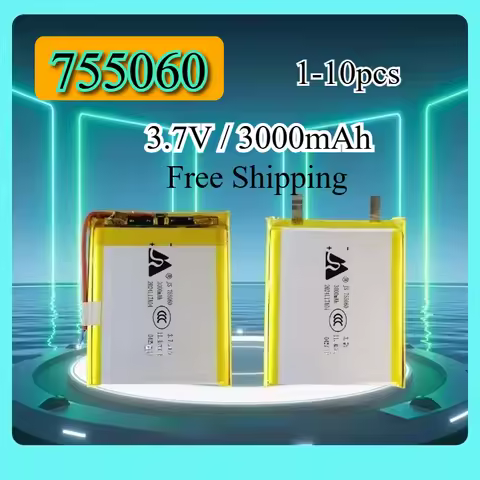 3000mAh Li-polymer Battery 755060 3.7V Rechargeable Lithium Polymer Battery for Power Bank Speaker S