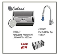 Cabana CKS6647 Honeycomb Kitchen Sink + CB889SS Pull Out Kitchen Tap