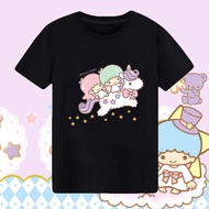 Littletwinstars Gemini Joint Cartoon Related Short Sleeve T-shirt Soft Girl Student Loose Couple Out