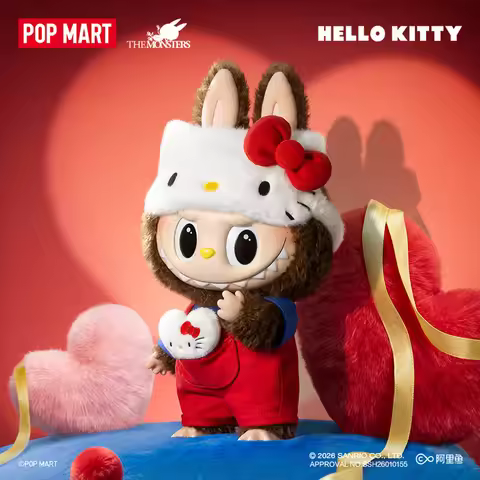 Genuine POPMART Labubu THE MONSTERS × HELLO KITTY Series Blind Box Kawaii Cartoon Desktop Decor Coll