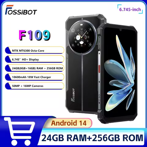 Fossibot F109 5G Rugged Phone Android 14 6.745" 8GB+256GB Mobile Phone 10600mAh 64MP Smartphone NFC