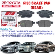 TOYOTA VIOS NCP93 NCP150 (2008-2013) ALTIS ZZE121 ZRE142 ZRE172  WISH 2009- REAR DISC BRAKE PAD 0446