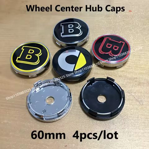 60mm Modified Wheel Center Hub Caps for BRABUS smart #1 #3 #5 CLS CLS W464 G63 G65 G500 G350 W213 W2