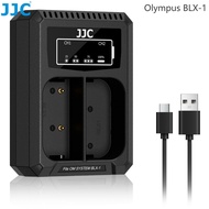JJC BLX-1 Battery Charger for OM System Olympus OM-1 OM-1 Mark II OM-3 OM3 OM1 Camera Type-C USB Dua
