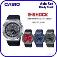 Original 100% Casl0 Men's Japanese Watch GM2100 GA-2100 Silver Black Resin Strap Sports Watch Jam So