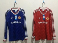 Jersey BajuBola Retro Lawas Manchester United 1986 1988 LS Adidas MUFC