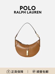 Polo Ralph Lauren Polo ID腋下包手挽袋棕色皮革復古防刮耐磨[平行進口]