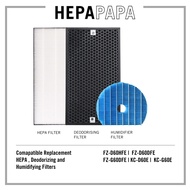 Sharp FZ-D60HFE FZ-D60DFE FZ-G60DFE KC-D60E KC-G60E Compatible Replacement HEPA Deodorizing & Humidi