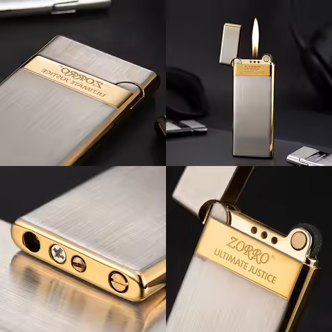 ZORRO Ultra-thin Gas Lighter Grinding Wheel Slim Portable Personalized Men's Gift Cigarette Lighter 