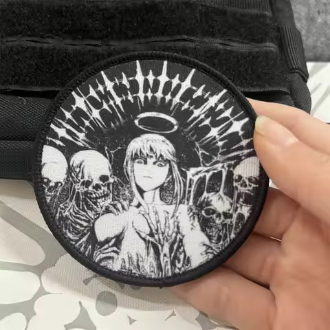 Maxim Skeletons Tactical Girl Anime Morale Badge Patches Military Army Armband Printed Hook and Loop