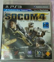 PS3原版遊戲~~~~PS3 MOVE 對應光槍遊戲 對應美國海豹特遣隊4 SOCOM 4 英文版