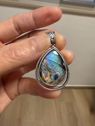 灰拉長石S925通體純銀吊墜 Labradorite S925 Sterling Silver Pendant,pendants,Bracelet,bracelets, Earrings,earrin