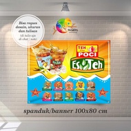 Size100x80 Cm Spanduk, Banner Varian Rasa Teh Poci Untuk Meja