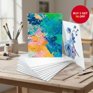8x10 inch Canvas for Painting, 2 Pack Gesso Primed Acid-Free 100% Cotton Panels for Acrylic, Oil, Wa