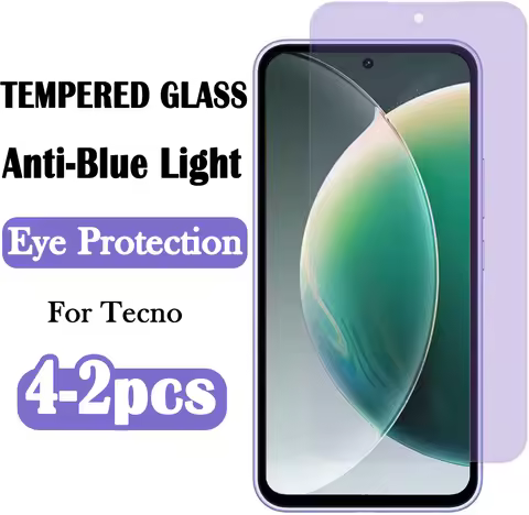 2-4 Pcs HD Anti-blue Light Tempered Glass For Tecno Camon 30 20 19 Pro Neo 18T 18P Screen Protector 