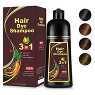▶$1 Shop Coupon◀  FVQUHVO Natural Brown Hair Dye Shampoo for Dark Hair,Instant Hair Dye Shampoo 3 in
