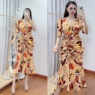 (Ready stock) Vietnam Padded Midi Dress