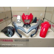 YAMAHA RXZ CATALYZER BODY COVER SET / COVERSET HONG LEONG ( MERAH GREY )