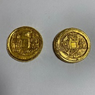 Gilt Copper Coin Ancient Coin Collection Antique Copper Coin Double Coin Chunhua Ingot Back Buddha C