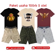 [BUSINESS PACKAGE) 100 RB GET 5 ANOMALI TUNG TUNG SAHUR CHILDREN'S SUITS | 5 SET 5 T-SHIRTS 5 MOTIF 