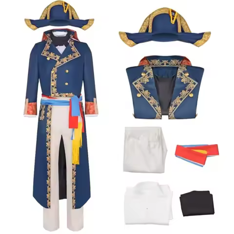 Mens Napoleon Cos Costume Medieval Palace Retro Costume Festival Cosplay Suit for Helloween Masquera