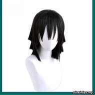 Anime Demon Slayer: Kimetsu no Yaiba Iguro Obanai Cosplay Wigs Black Heat