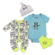 FIFFY SET BAJU BAYI FUNNY PANDA EMOJI 4 IN 1 BOY GIFT SET (CM3621009)