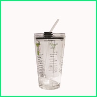 450ml Glass tumbler with glass straw