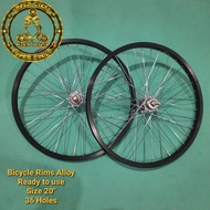 20 Bicycle Set Rims/20 Complete Bicycle Rims/Finished Bike Rims/Rims Alloy Size 20 Front/Rear