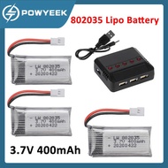 NEW 3.7V 400mAh Lipo Battery For X4 H107 H31 KY101 E33C E33 U816A V252 H6C RC Drone Spare Parts 3.7