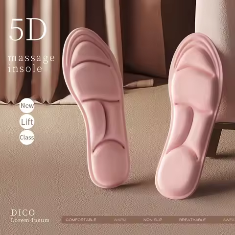 5D Memory Foam Sports Insoles For Shoes Women Men Flat Feet Arch Support Massage Feet Care Pads