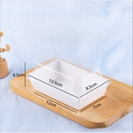YUEW [10 PCS] WHITE LENGTH 12X7CM 12X7 12 CM X 7CM Dessert Box Heat Resistant Oven Mica Box Mochi Bo