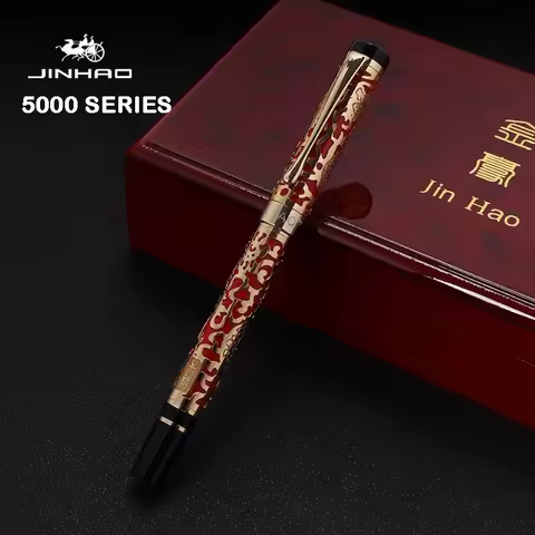 Jinhao 5000 Luxury Metal Fountain Pen Beautiful Dragon Texture Carving Business Office School Suppli