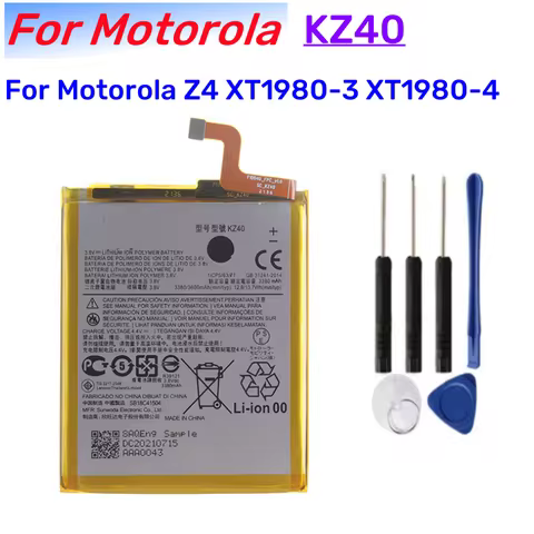 KZ40 Replacement Battery For Motorola Moto Z4 XT1980-3 XT1980-4 Smartphone 3600mAh 3.8V Li-Polymer R