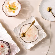 Glass Tableware High-value Good-looking Lotus Root Powder Beautiful Afternoon Tea Dessert Bowl Trans