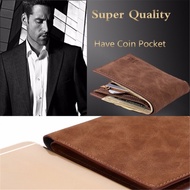Men's Wallet PU Leather Bifold ID Credit Card Holder Zipper Thin Pocket Purse