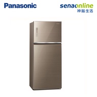 Panasonic 422L無邊框玻璃變頻雙門電冰箱 翡翠金 NR-B421TG-N【贈基本安裝】