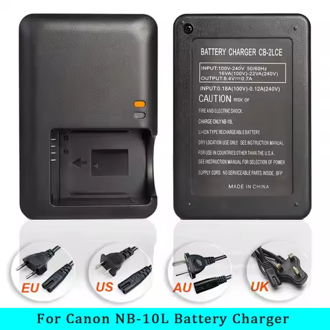 CB-2LCE CB-2LCC Charger for Canon NB-10L Battery PowerShot SX40 HS,SX50 HS,SX60 HS,G1X ,G3X,G15,G16 