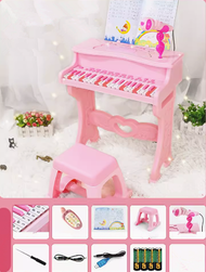 DDS - 37鍵兒童電子琴（粉色）（電子琴+小凳子+麥克風+琴譜）（規格：64*42*24CM）#N47_042_185