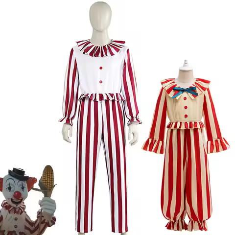 Clown Cosplay Costume New Movie Clown in A Cornfield Cosplay Jumpsuit Terror Play Outfit Kid Adult H