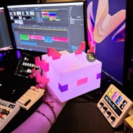 [REAL PHOTO] Minecraft Style Mexican Salamander Dinosaur Axolotl Lamp with Multi-Color Changing Beau