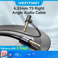 Vention 6.35mm Instrument Cable, Right-Angle to Straight TS Male Cable for Electric Guitar, Bass, Ke