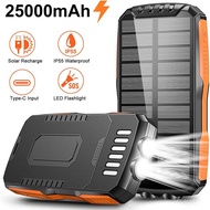 New wireless power bank 25000mAh Outdoor emergency flashlight Portable Solar-Powered Power Bank