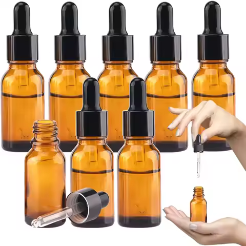 10pcs 5ml-100ml Empty Glass Dropper Bottles Travel Tincture Bottle with Dropper Cosmetics Container 