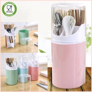 🇲🇾 Cutlery Holder Chopstick Spoon Fork Holder Tableware Storage Chopstick Drain Cage (With Cover) 厨房