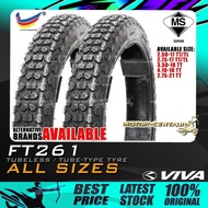 TAYAR MOTOSIKAL VIVA TUBE-TYPE TYRE FT261 2.50,250,2.75,275,3.50,350,4.10,410-17,18,21 (BUNGA MOTO C