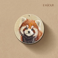EMJOUR Double-Sided Embroidered Charm-Red Panda |  Animal Wild Animal Souvenir Gift Key Ring Bag Acc